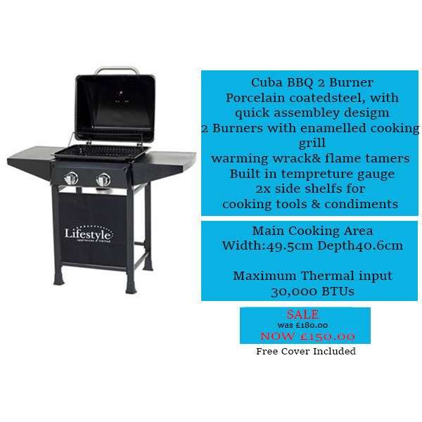 Cuba 2 burner sale with cover